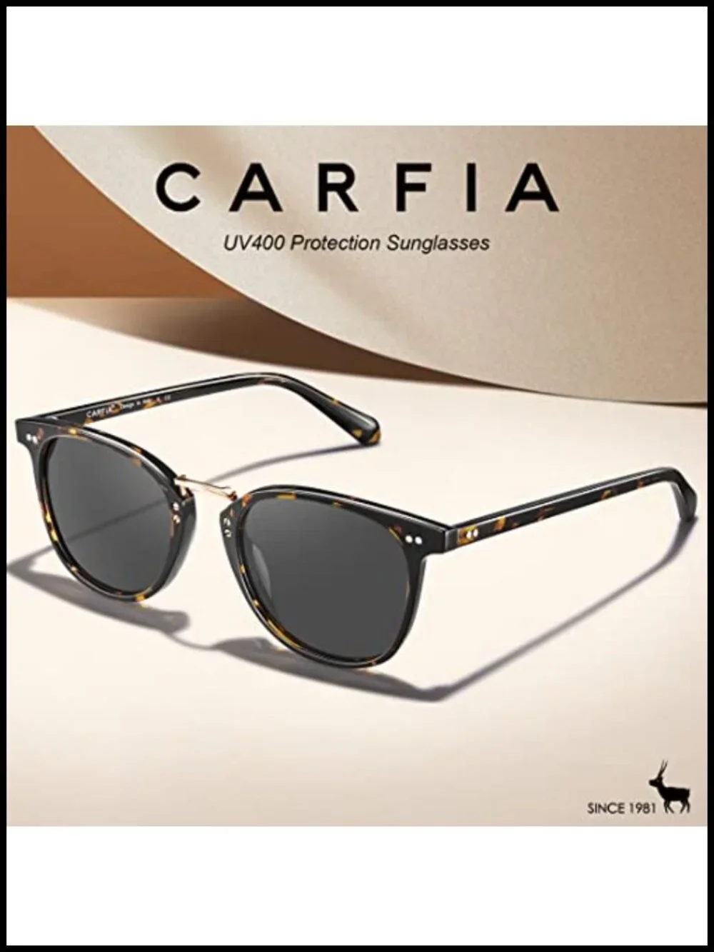 Acetate Polarized Sunglasses UV Protection Retro Square Frame